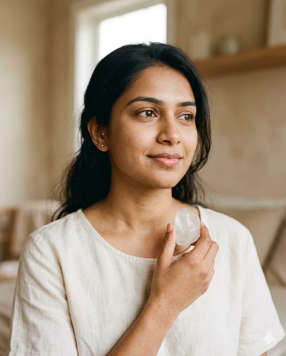 A customer enjoying Fresh Stone in a quiet moment
